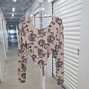 Dragon Print Crop Top
